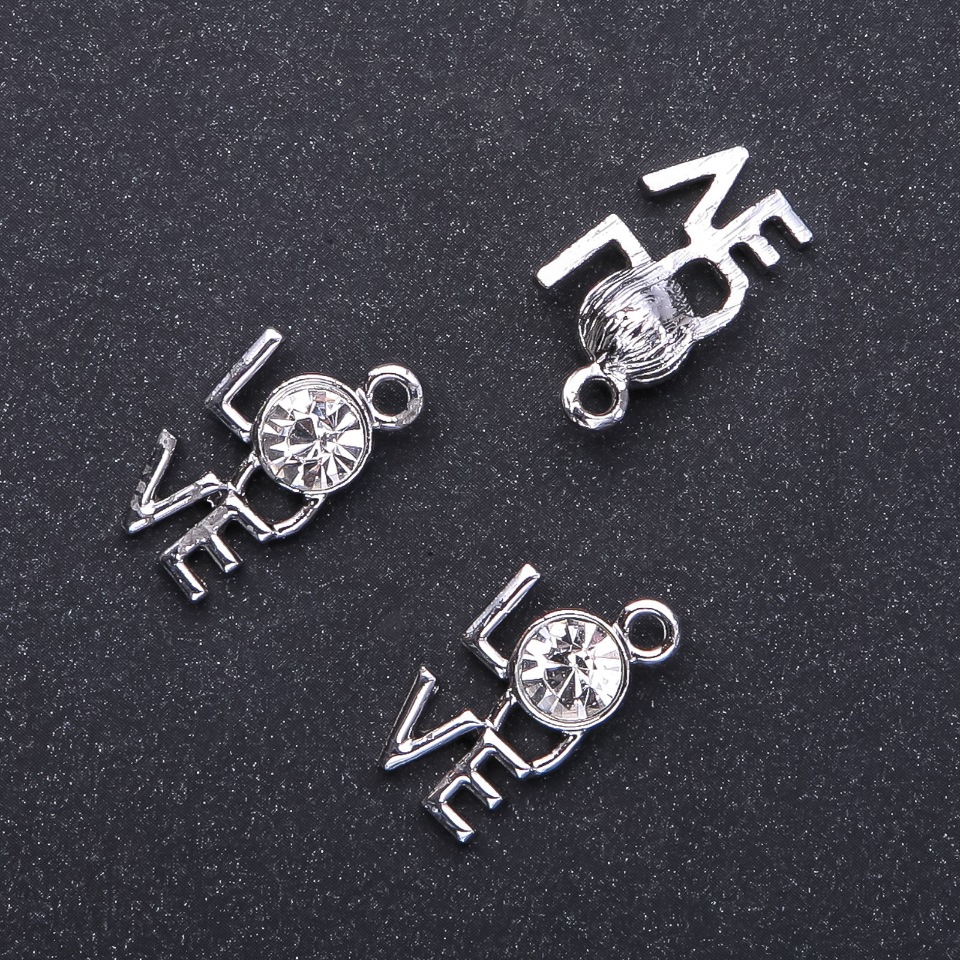 LOVE Pendant Findings, diameter 12 mm, L2m in-d, 3 mm packaging 8 pcs (+ -)