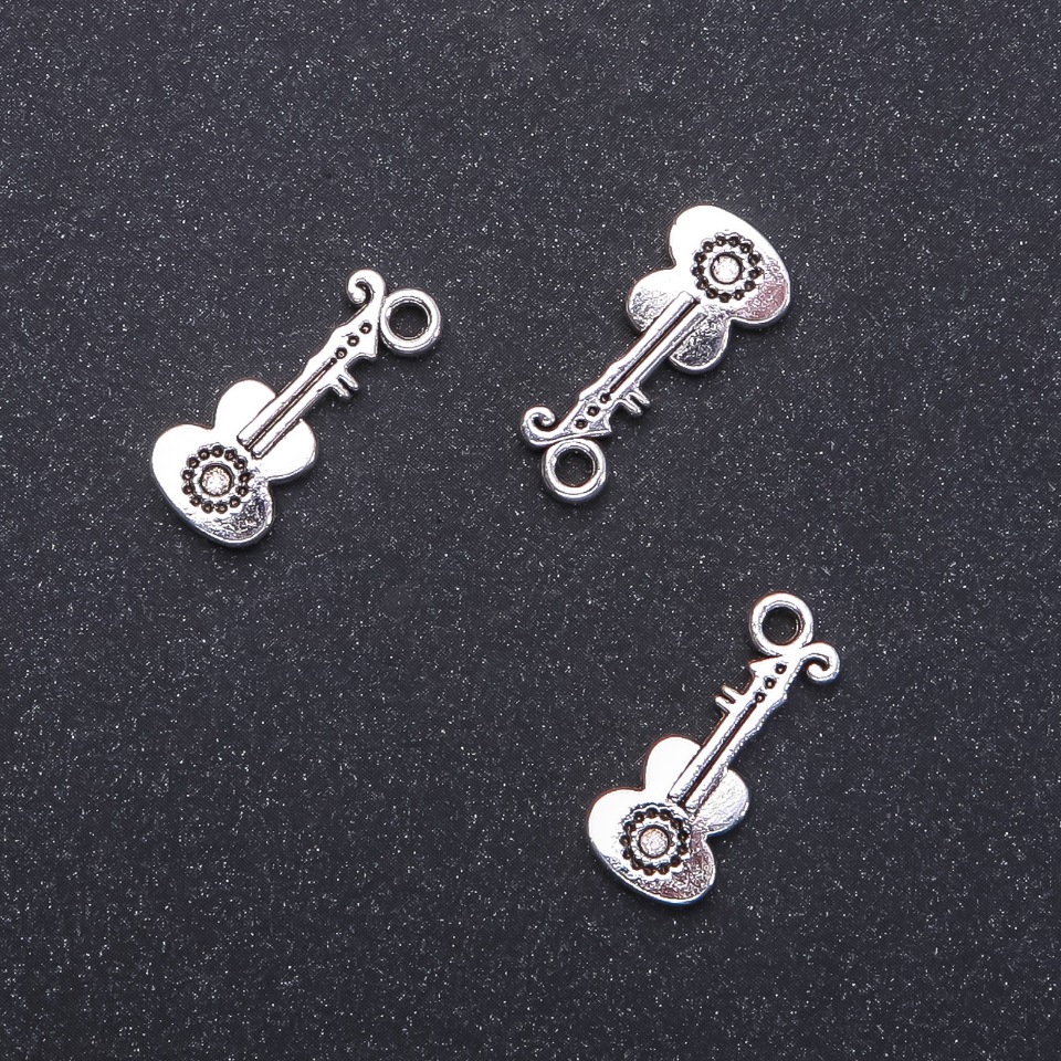 Guitar Pendant Findings, diameter 9mm, length 1 m, packaging 20 g, 16 pcs (+ -)