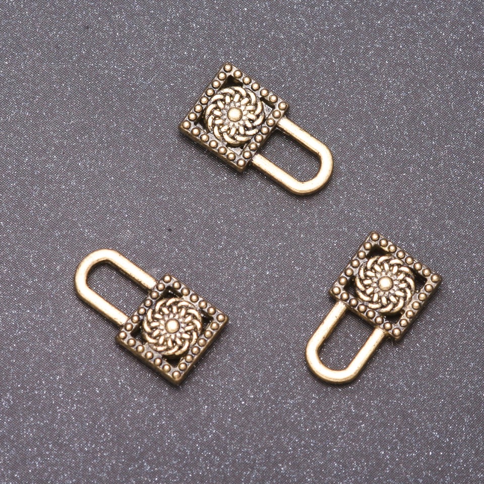Lock pendant findings (Bronze), size 16x9 mm, diameter in mm bevel 20ga ± 21 pcs