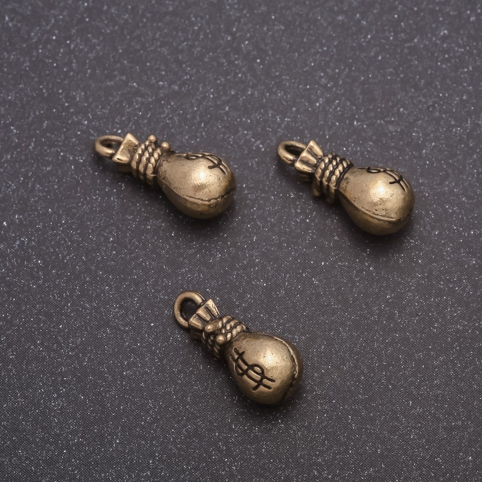 Pendant 'Money Bag', diameter 7×15mm, diameter in-1, 7mm fac. 20g + - 13pcs