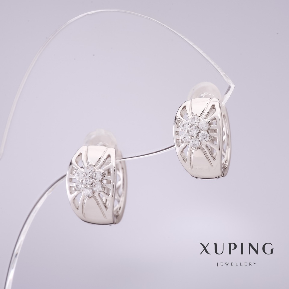 Xuping Rhodium Earrings 13×8 mm
