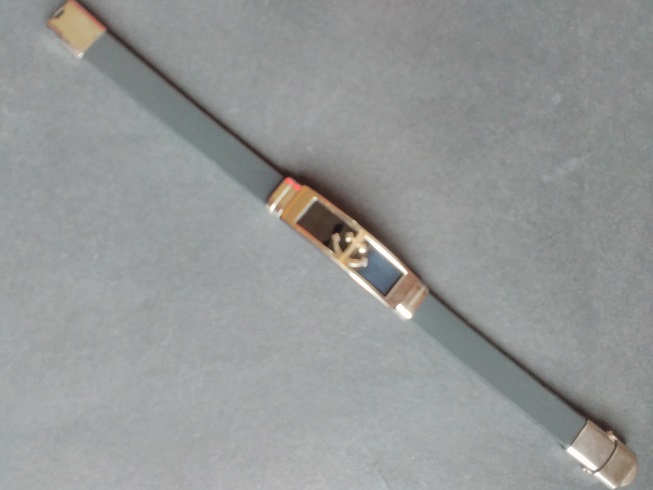 Men's bracelet 'Steel Plate' anchor, rubber, 21 cm circumference