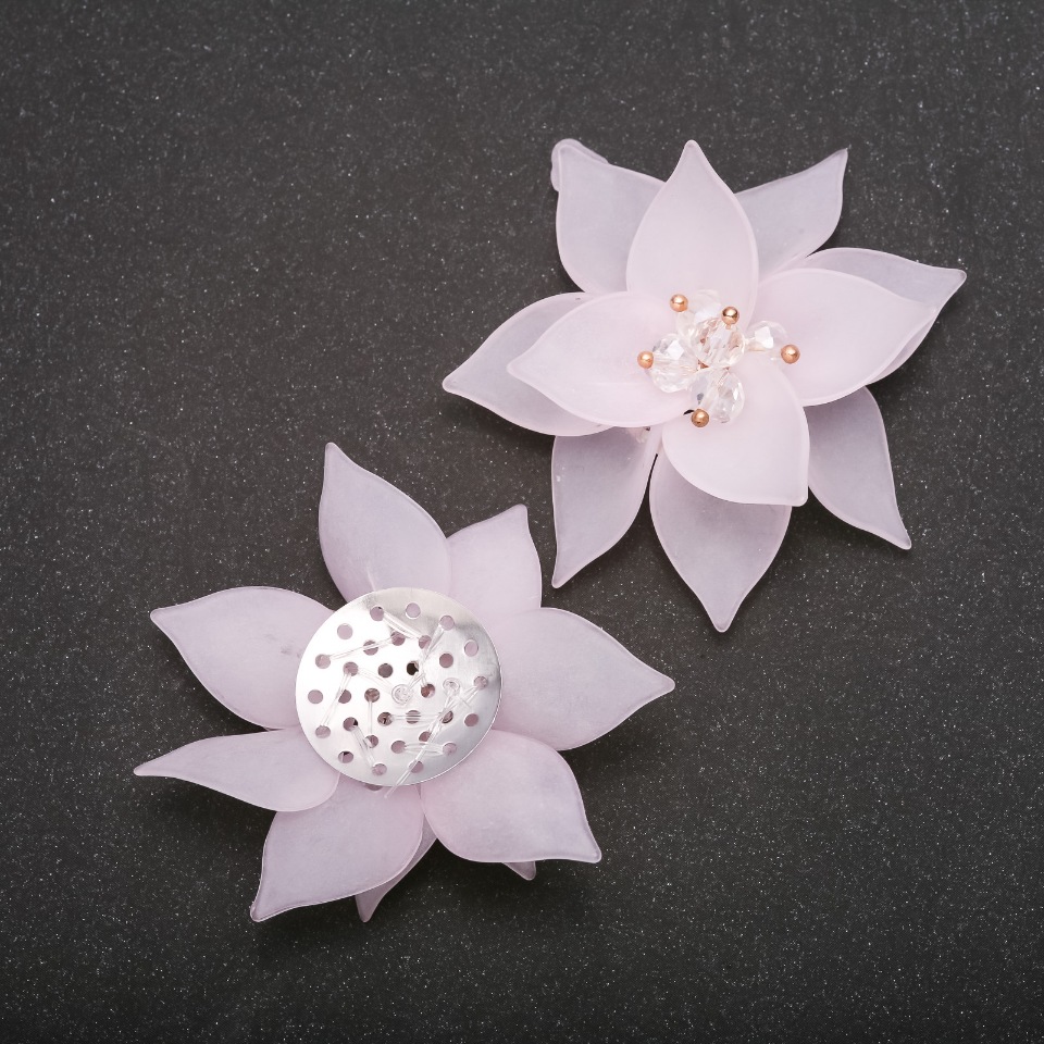 Lily Flower Patch, Pink Acrylic, Diameter 50 mm (±)