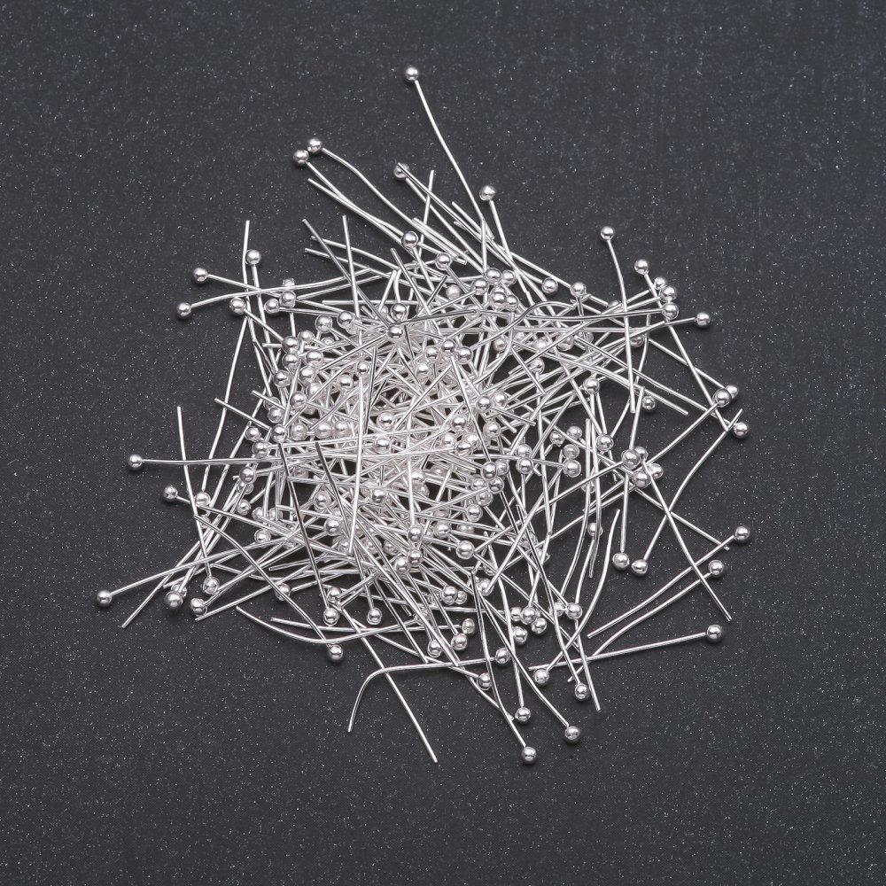 Ball-end headpins, light metal, 20 mm length, 250 g, 5000 pcs