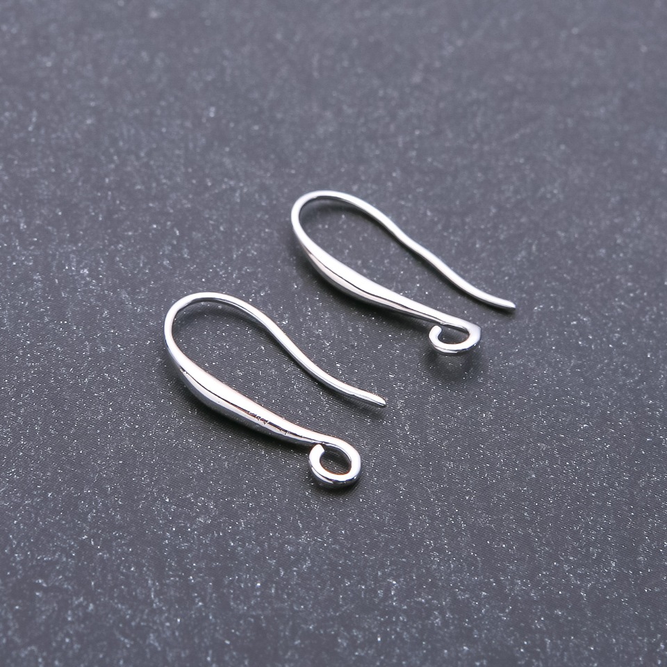 Pair of 2x19 mm silver earring hooks