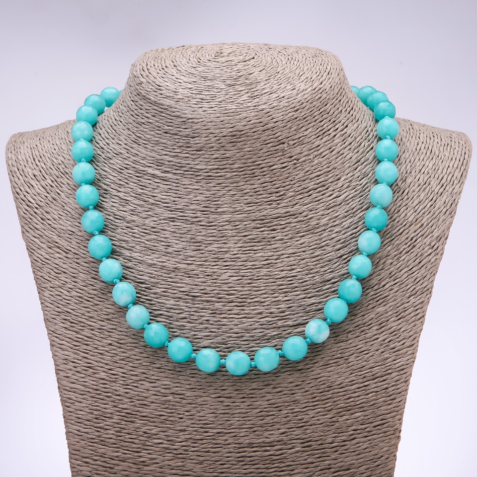 Aquamarine Beads - Faceted Bead, 10mm diameter, 48cm length