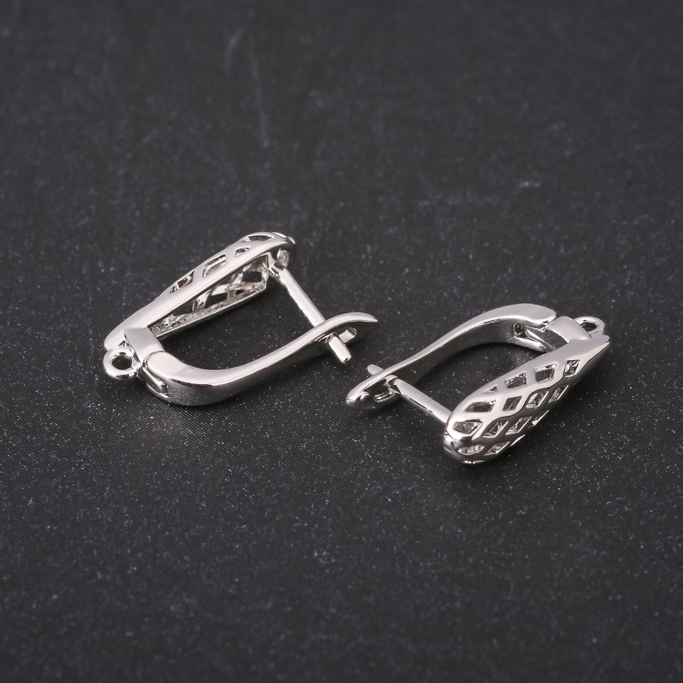 Silver-colored 17x5mm earring hooks; price per pair