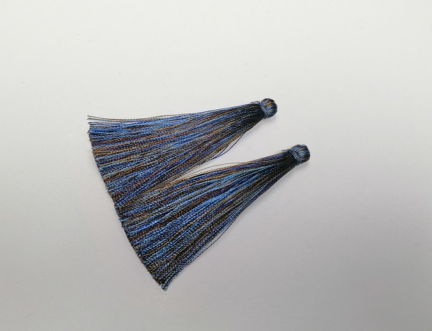 Crafting Brush Brown-Blue Stripe, 7 cm long, 7 mm diameter, pair