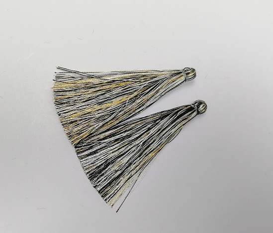 Brush pair 'Black-White-Yellow Stripe', length 7 cm, diameter 7 mm