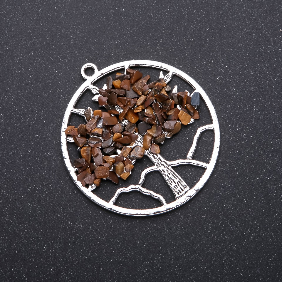 Pendant 'Tree of Happiness' Tiger's Eye, diameter 57 mm