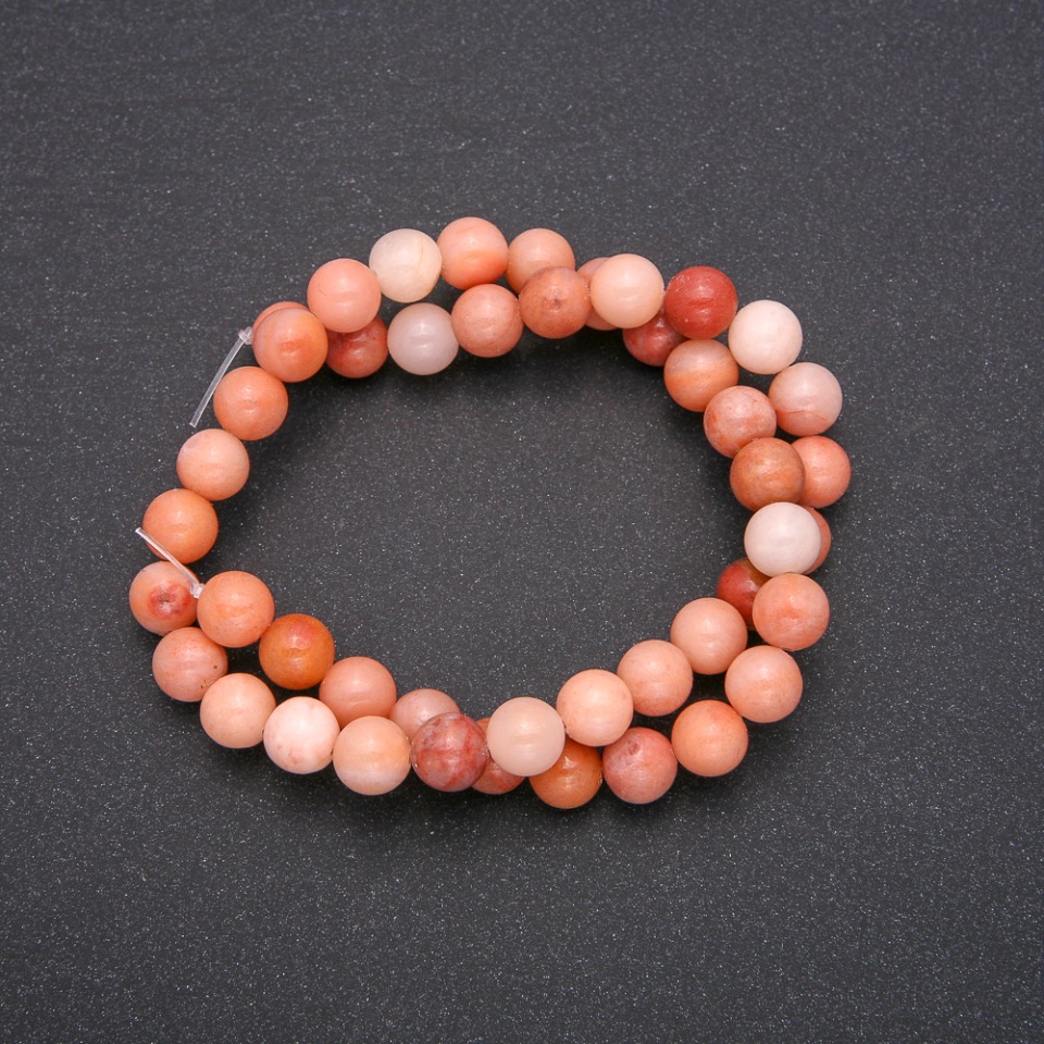 Synthetic Selenite Beads, Smooth Round Beads, 8 mm Diameter (+/-), 38 cm Length