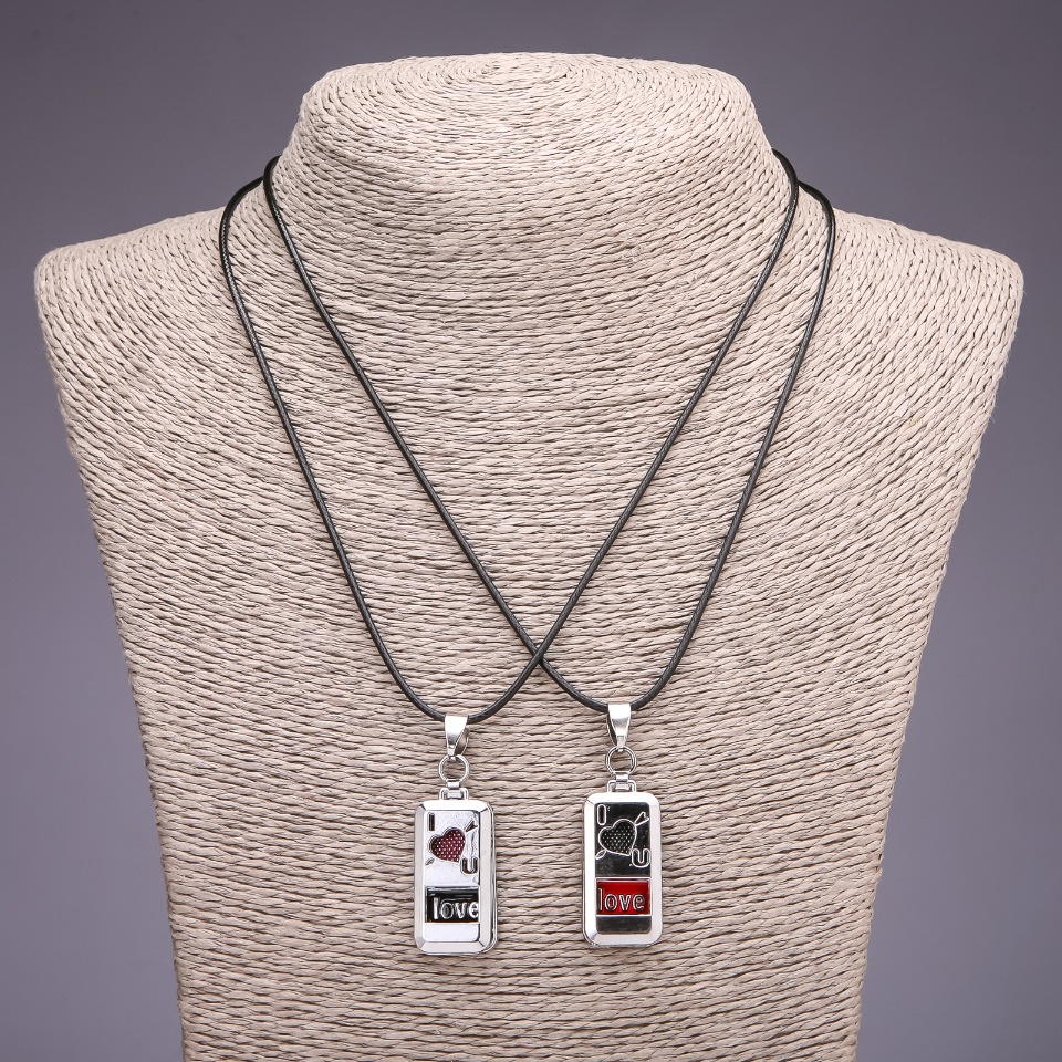 Friendship Hearts Pendant, diameter 15x32 mm, length 45–48 cm