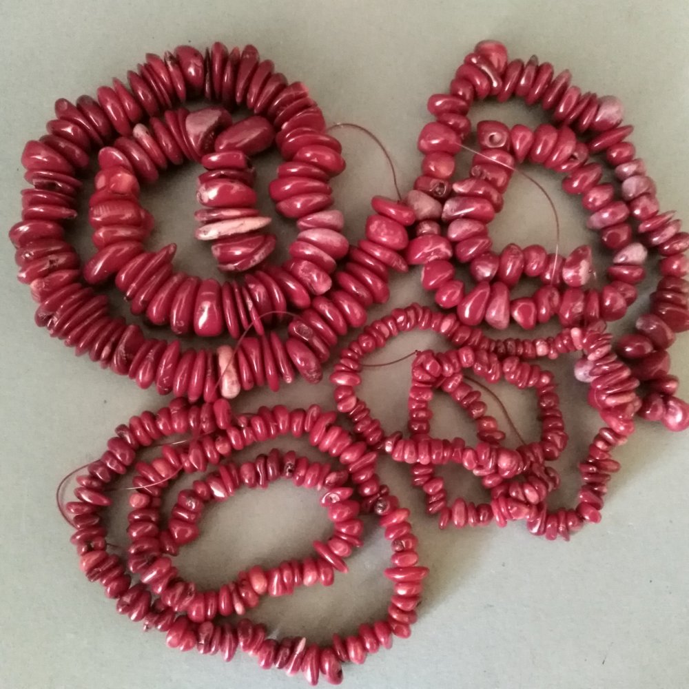 Red Coral Nugget Beads, 8-16 mm diameter (+/-) (Price per 100 g)
