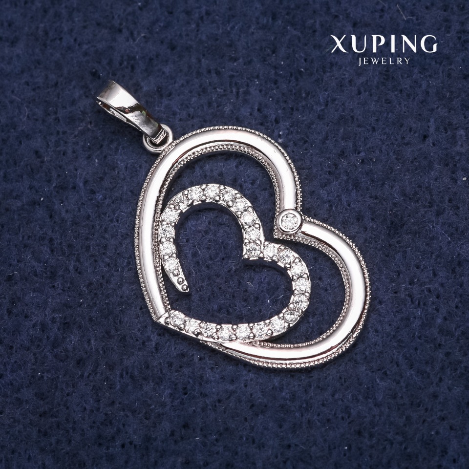 Pendant Xuping Heart 21x30x37mm Rhodium