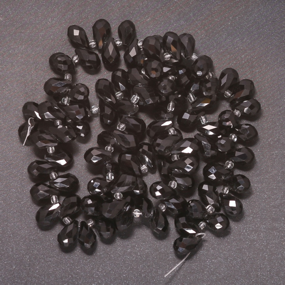 Czech Crystal Beads on Thread — Czech Crystal Butterfly, 7x13 mm, 35 cm long