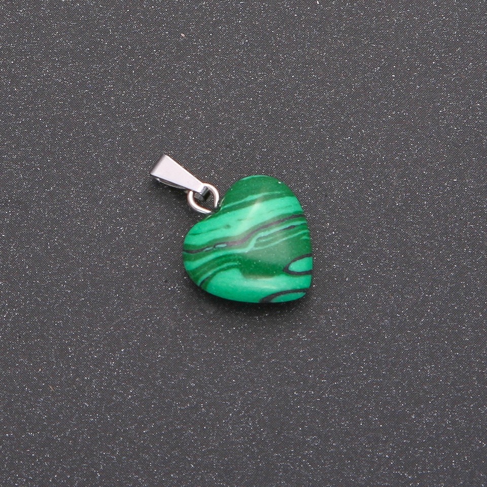 Heart Pendant Malachite (pressed) 14×14×23 mm