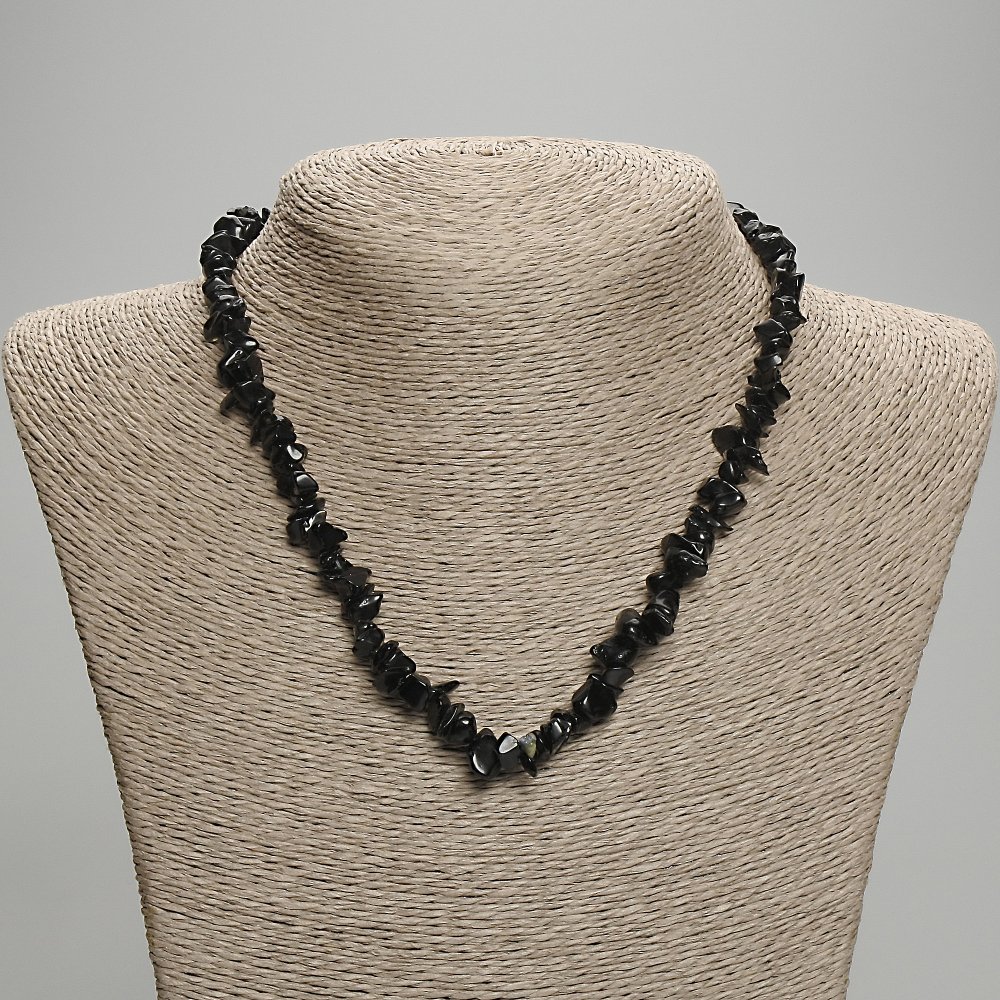 Natural Agate Stone Chip Necklace, 7 mm (±) diameter, 45 cm (±) length with extender chain