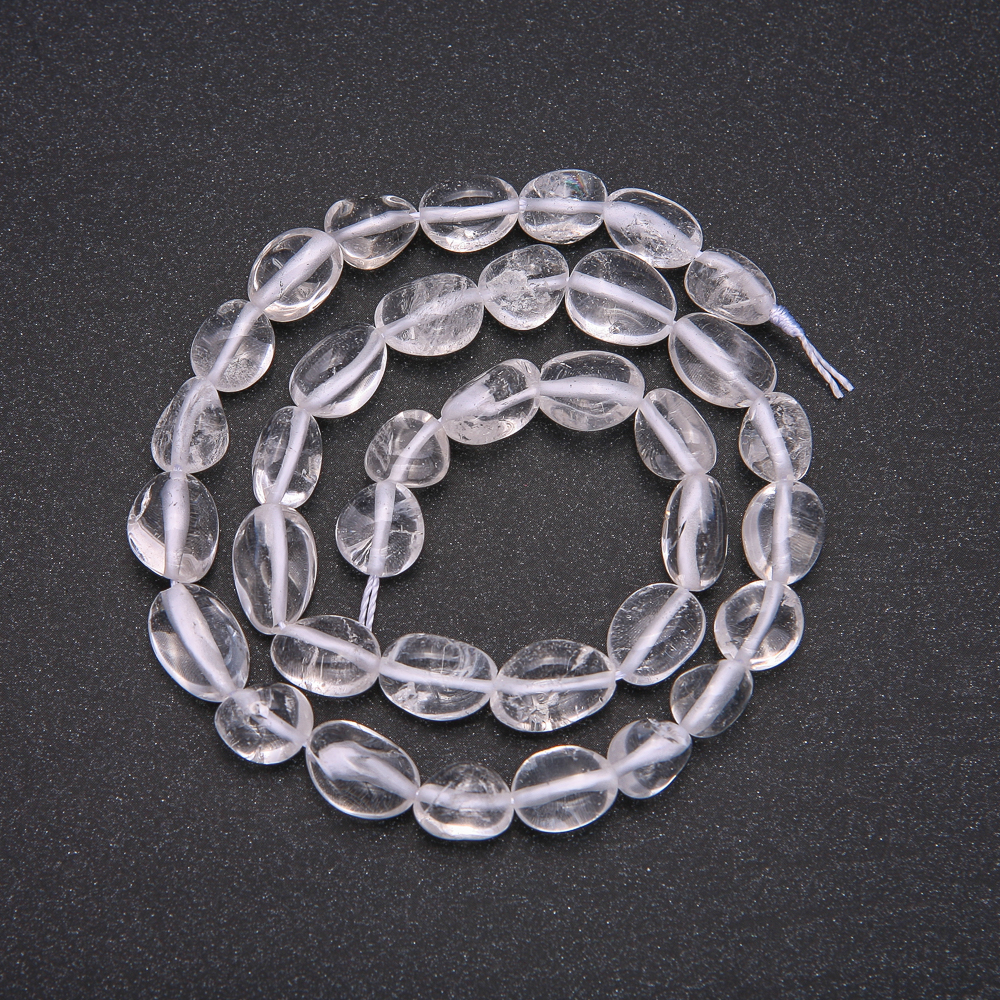 Beads of natural stone Rock Crystal Navette, diameter 8×10 mm (±), strand length 38 cm