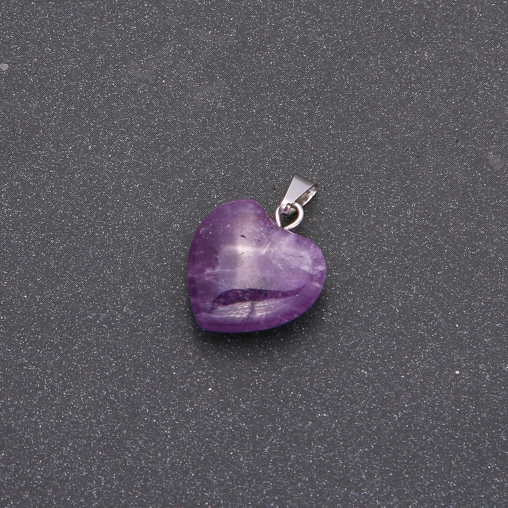 Amethyst Heart Pendant 14x14x23(+-)mm