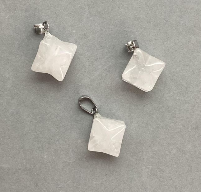 Merkaba Pendant with Rock Crystal 10x10mm