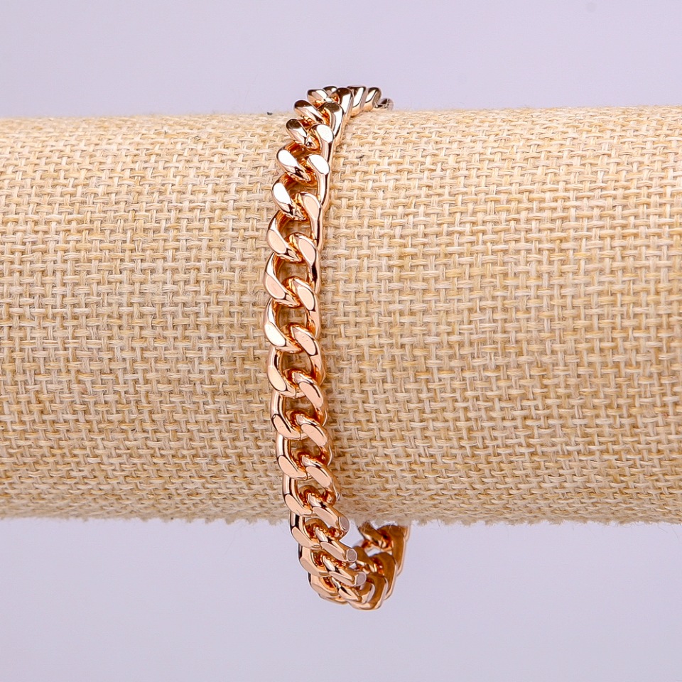 Xuping Bracelet, 7mm thick, 19cm long, gold plated
