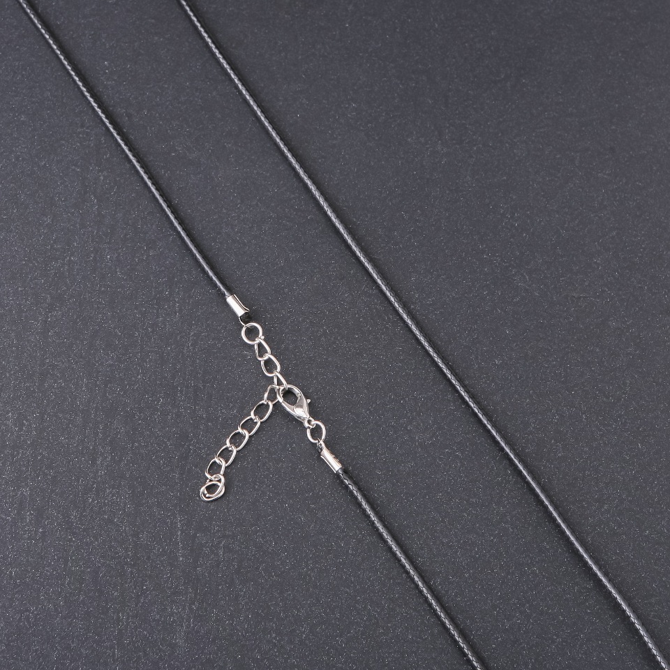 Price per pack / 10 pcs. Waxed pendant cord, 2.5 mm diameter, 60 cm length, black