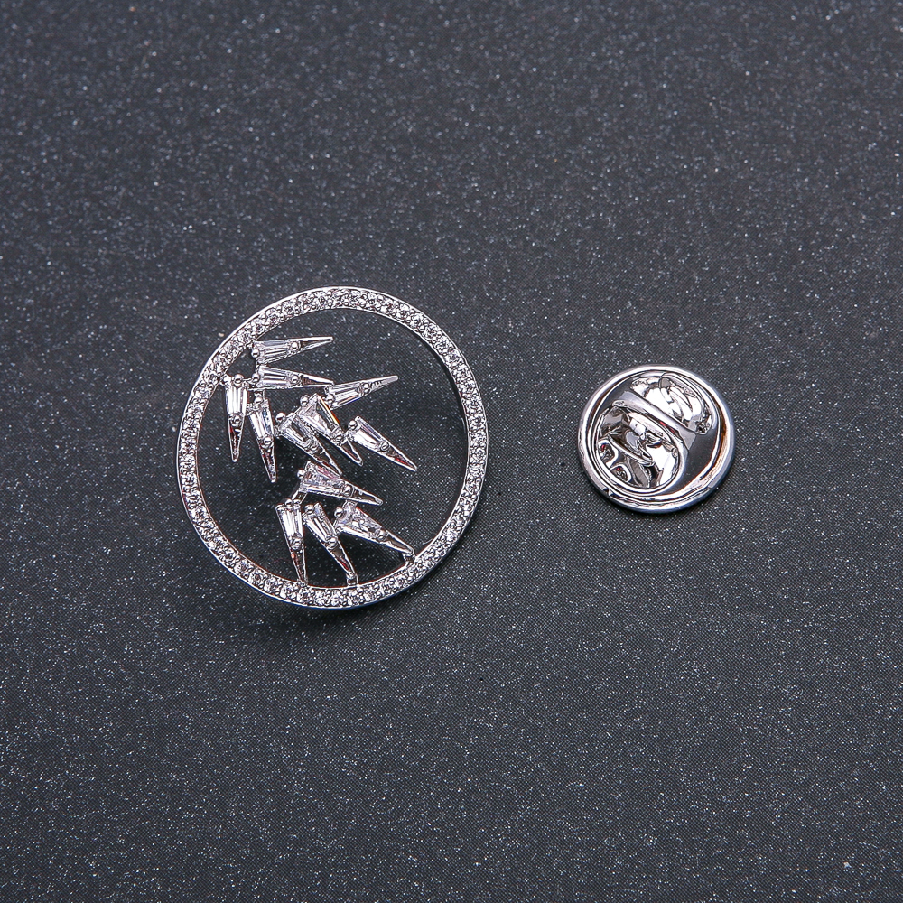 Brooch Xuping Rhodium with White Crystals 22mm +