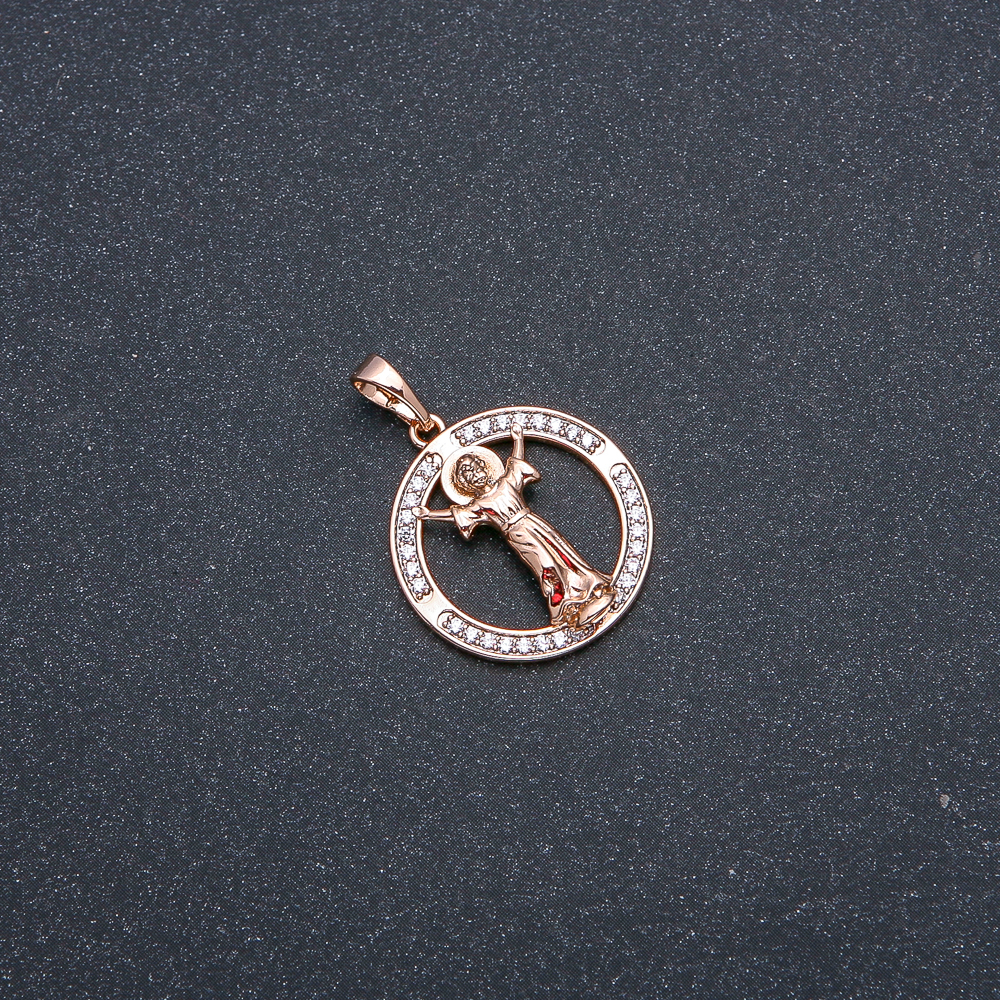 Xuping Pendant with 18k plating and White Crystals, 28x22mm +