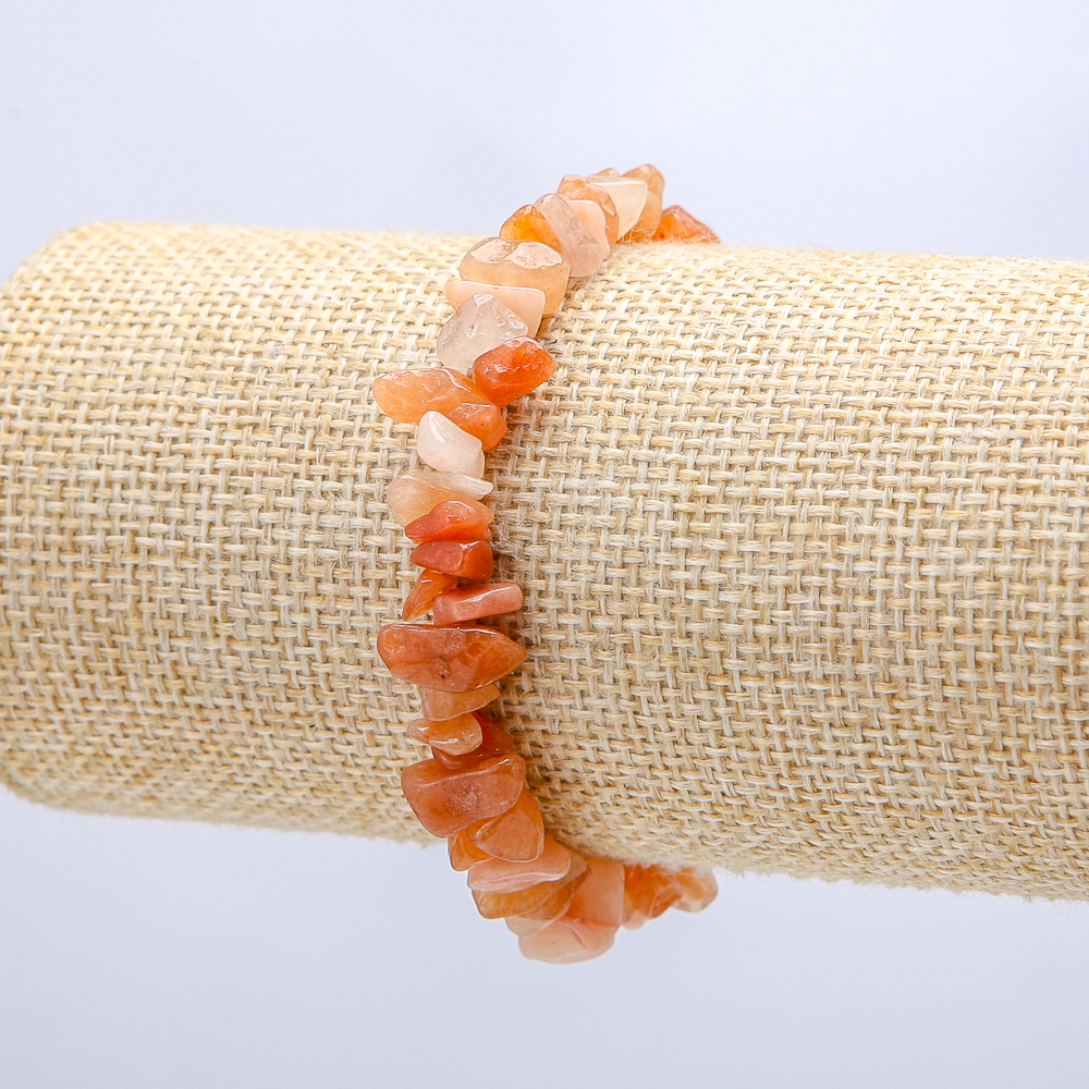 Natural Carnelian Bracelet with 8 mm chips, 18 cm circumference