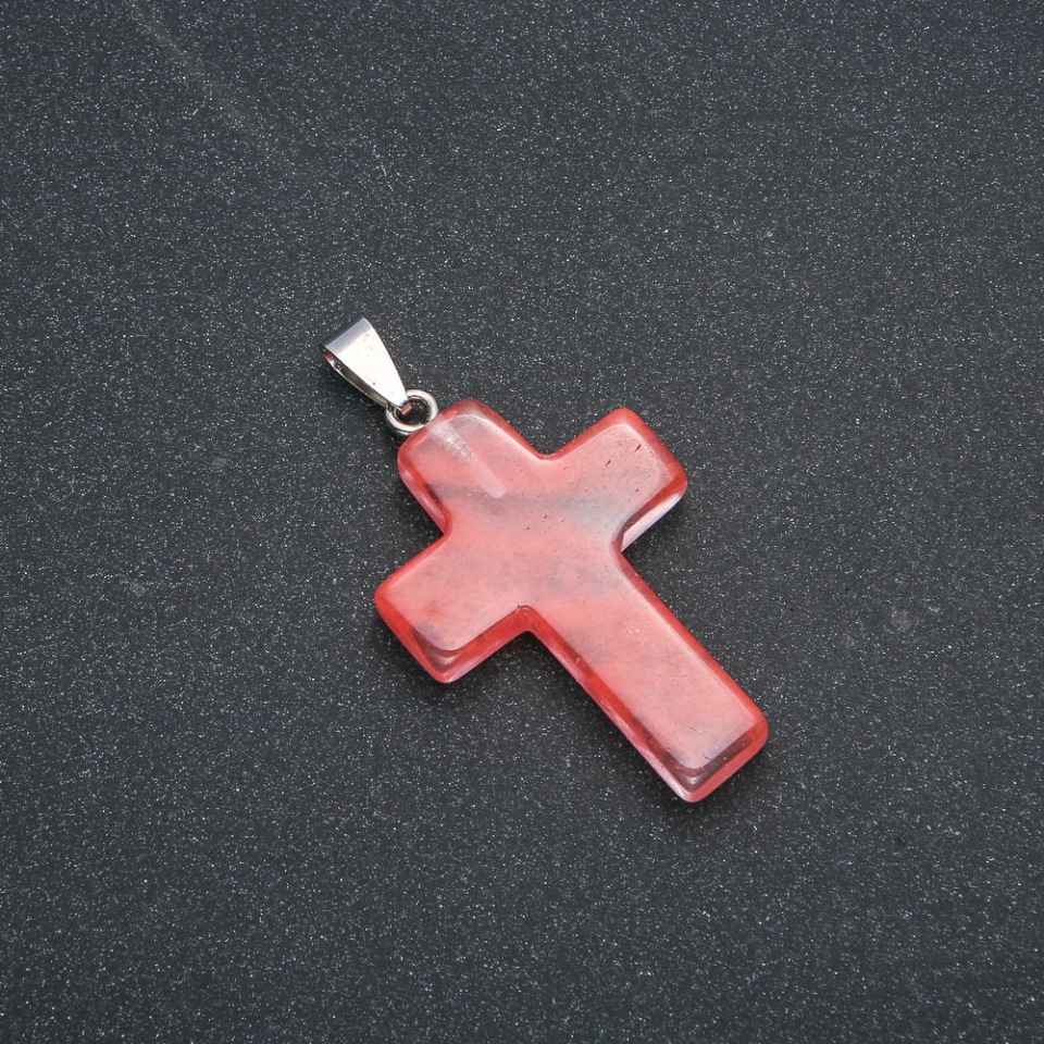 Cross Pendant, Tourmaline Stone 50×28 mm