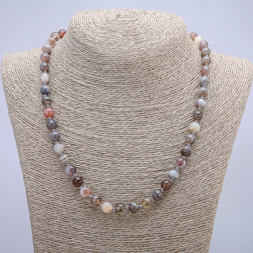 Botswana Agate Beads, Smooth Round Beads, 8mm Diameter, 45cm Length +
