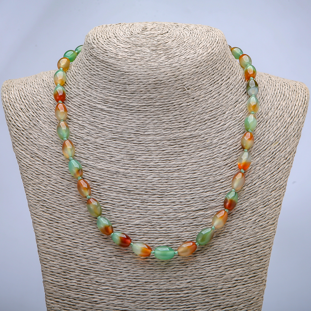 Beads Brazilian Agate Barrels, diameter 8×12 mm, length 45 cm