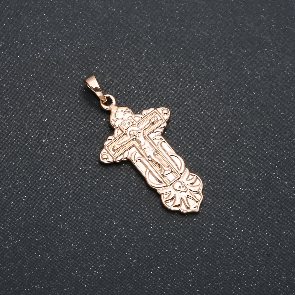 Xuping 18K Gold-Plated Cross Pendant, 35×18 mm