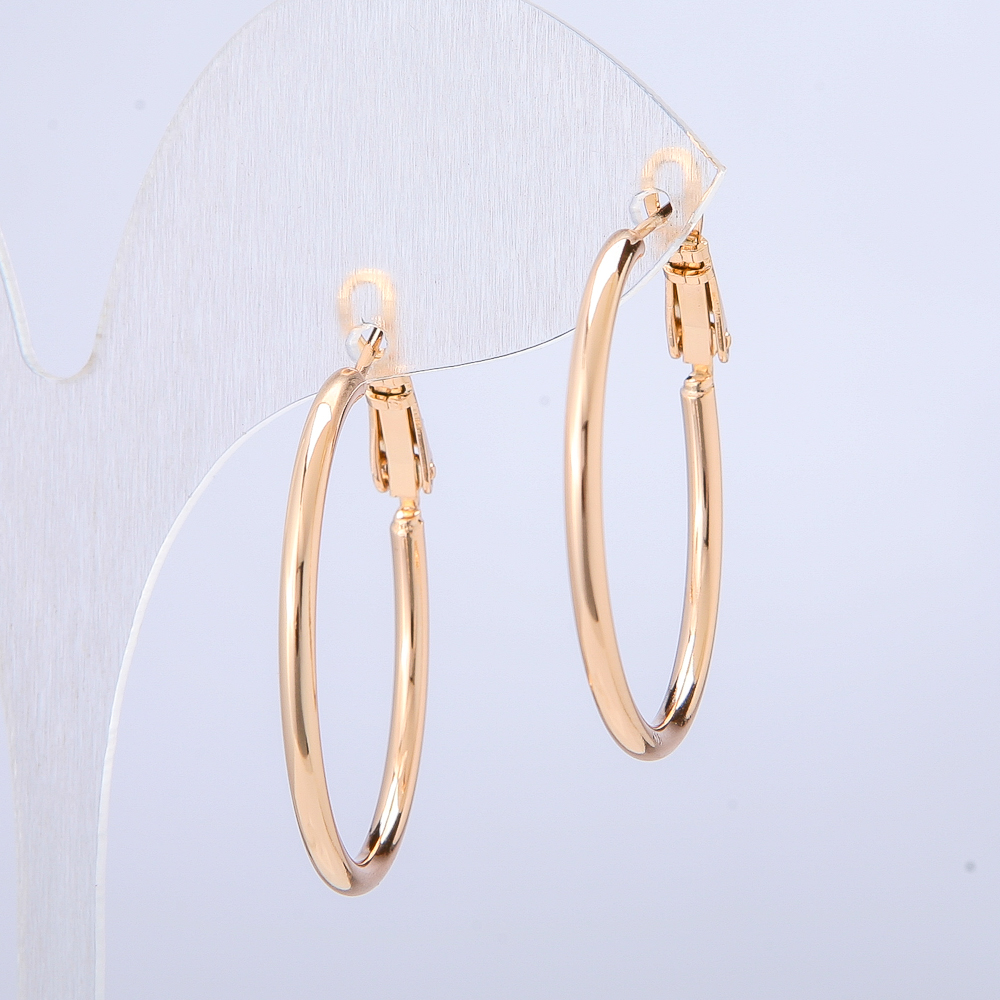 Xuping Earrings - Hoop Rings, 18K Gold Plating, Thickness 2.1 mm, Diameter 31 mm