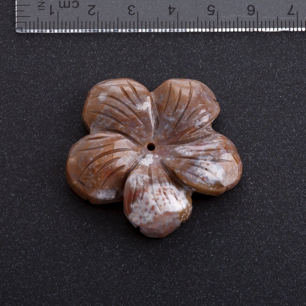 Flower Findings with Natural Jasper, 41 mm Diameter