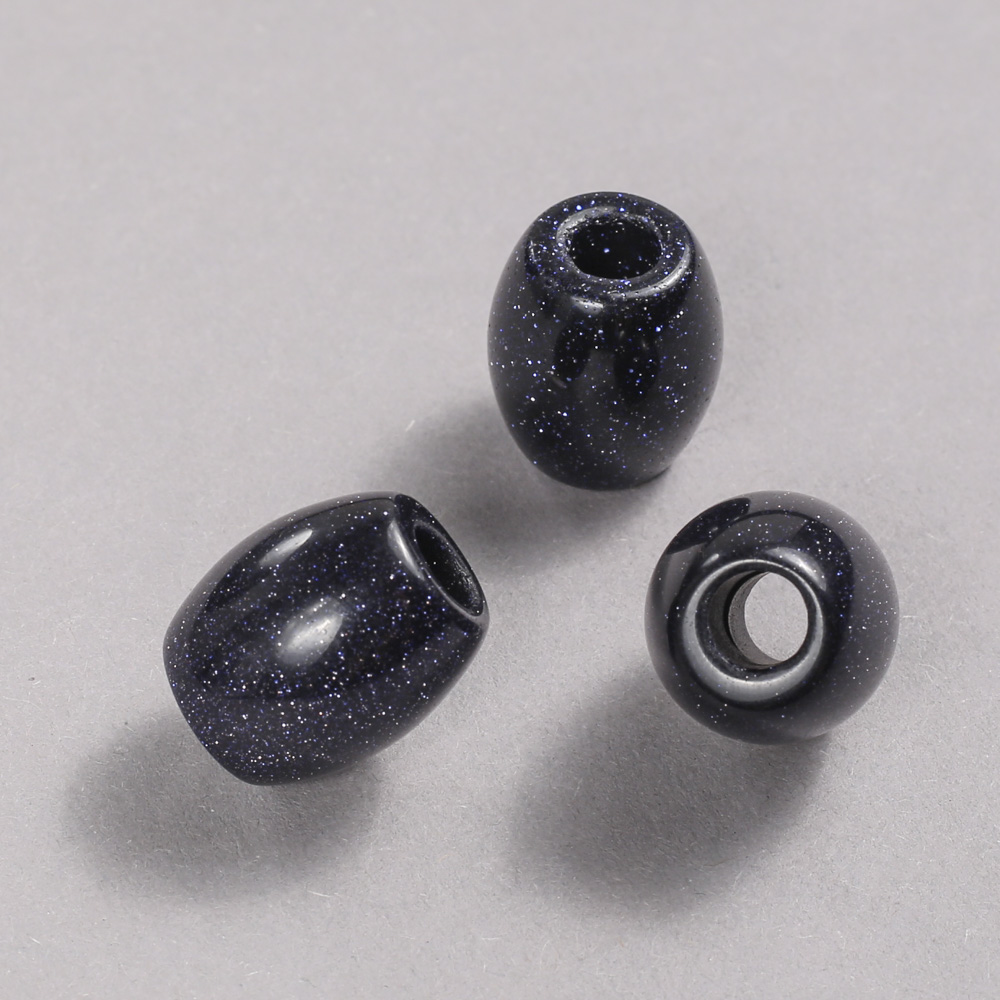 Pandora bead with aventurine 'Blue Sand' Cairo Night 16.5×15.5 mm + -, hole diameter 5.5 mm +