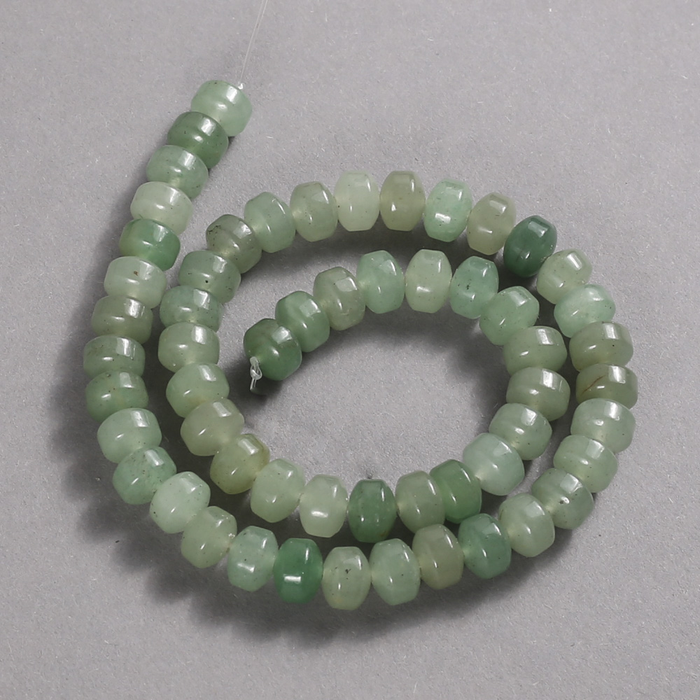 Beads on a strand of natural nephrite, smooth rondelle, diameter 9x7 mm + -, length 39 cm +