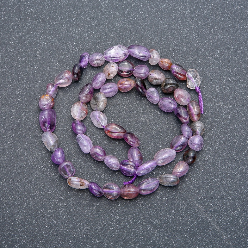 Natural amethyst beads on thread, faceted, diameter 7×5 mm, length 40 cm +