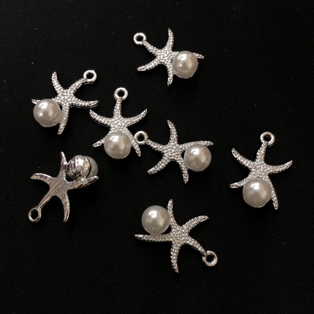 Pendant findings 'Sea Star' silvery metal, diameter 16 mm, L2 mm dvit. -ya, 5 mm fac. 7 pcs