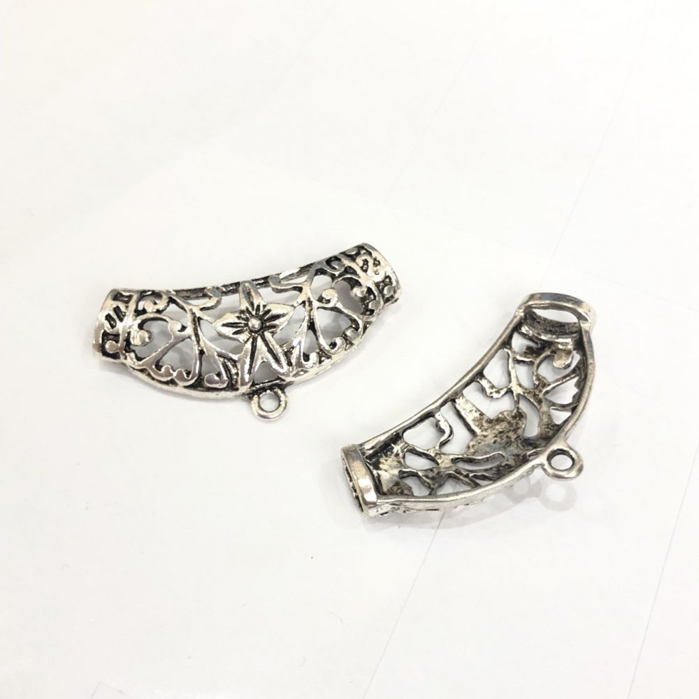 Pack of 5 pcs Pendant Base 32x15 mm + Silver-colored Metal