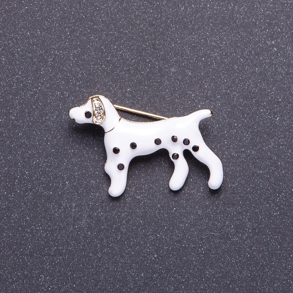 Dalmatian Brooch Gold Tone 3.5×2 cm