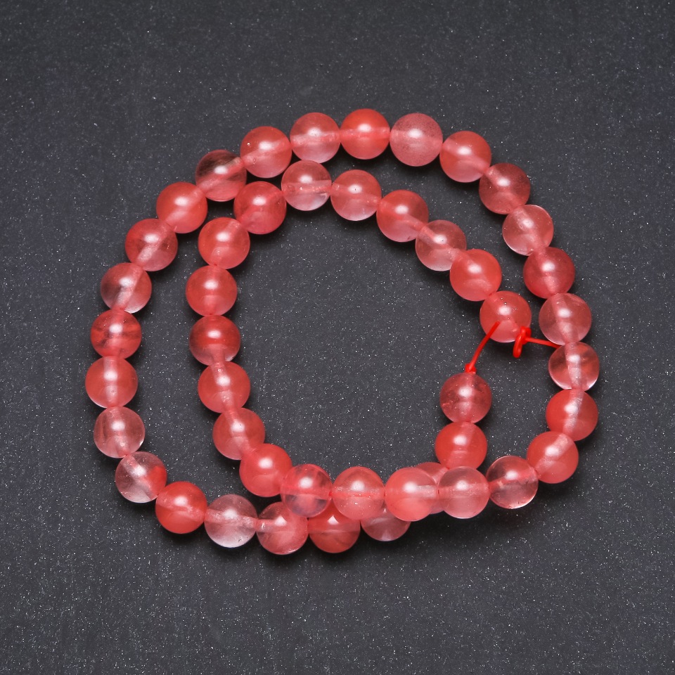 Artificial chalcedony beads, smooth round 8 mm, 38 cm strand