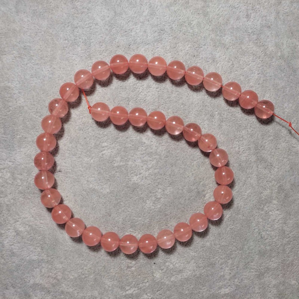 Artificial chalcedony beads, smooth round balls, 10 mm diameter, 38 cm strand