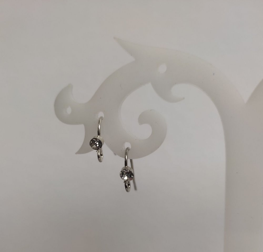 Gray metal earring posts, 3 mm, length 3.5 cm, pair
