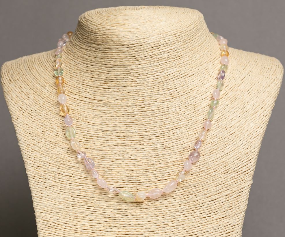 Necklace of Assorted Tumbled Beads, diameter 6–7×6–11 mm, length 46–49 cm +