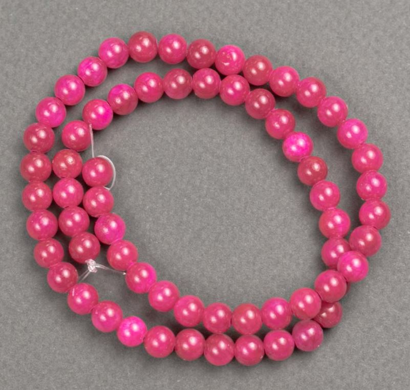 Tourmaline Beads (Acrylic) on Thread, Smooth Balls, 6.5 mm Diameter, 40 cm Length