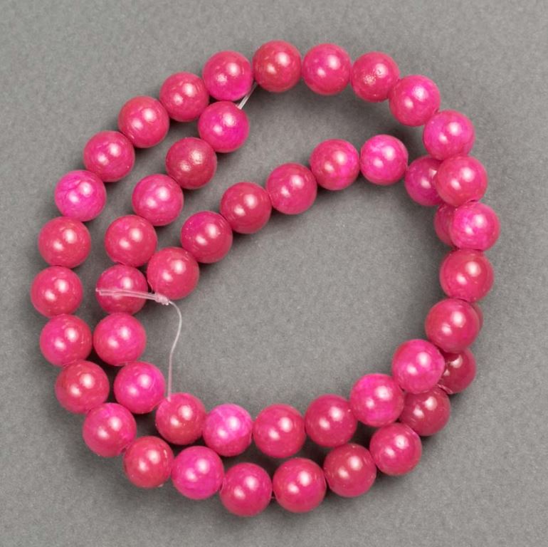 Tourmaline Beads (Acrylic) on Fishing Line, Smooth Round Bead, 8.5 mm Diameter, 40 cm Length ±