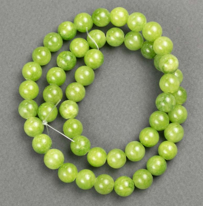 Onyx Beads (synthetic acrylic) on thread, smooth ball, diameter 8.5 mm, length 40 cm