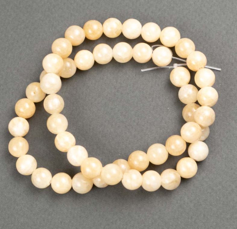 Pearlescent Beads on Fishing Line (Artificial Acrylic) Smooth Bead, 8mm Diameter, 40cm Length