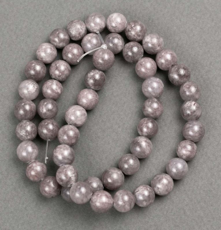 Beads on thread Toned Quartz (synthetic acrylic) dark gray smooth beads, 8.5 mm diameter, 40 cm length